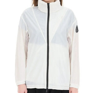 Moncler Women's White Shiny Nylon Basic Melucta Windbreaker Jacket size 2